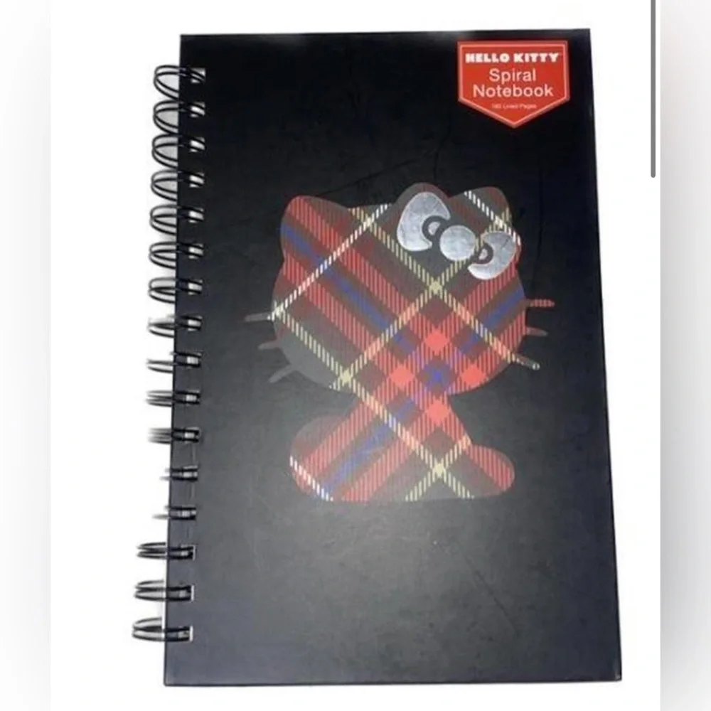 Hello Kitty Plaid Spiral Notebook NWT